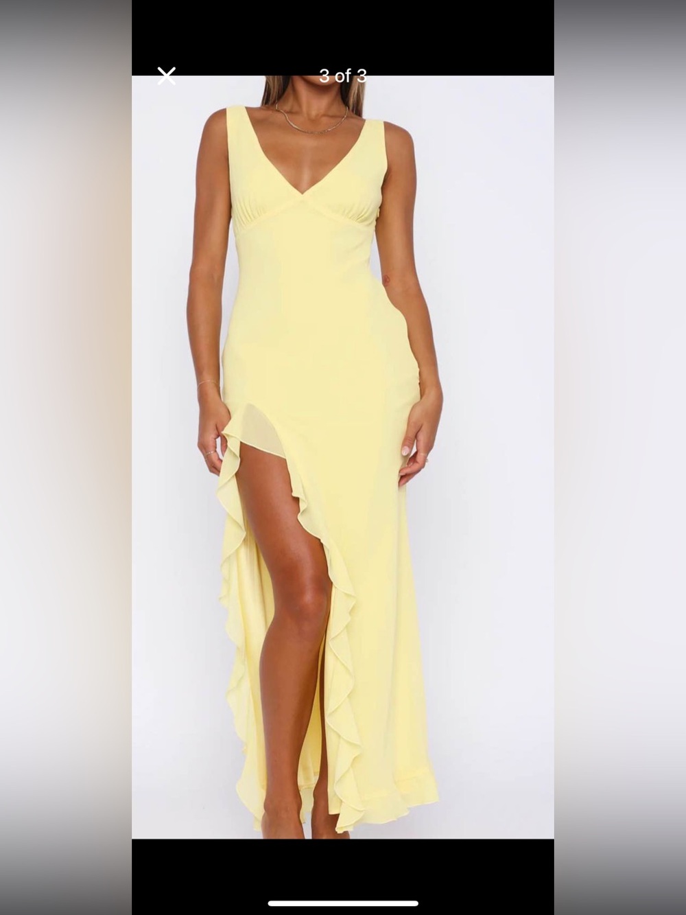 Yellow Ruffle High-Low Maxi Dress - Picture 3 of 3
